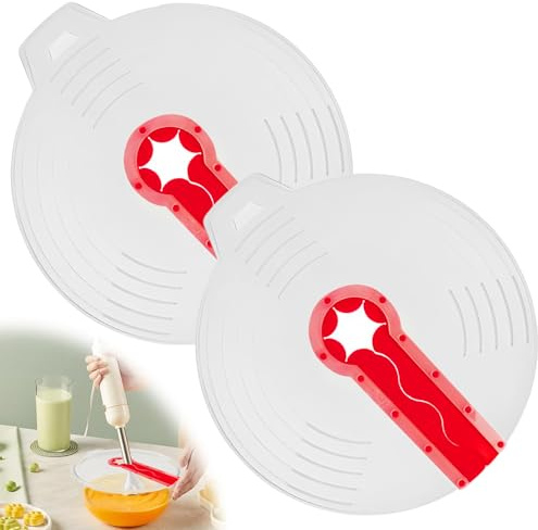 BAIFULAI 2 Stück Spritzschutz, 31 * 34cm Spritzschutz für Rührschüssel Silikon Rührschüssel Universal Spritzschutz Mixer Silikon Spritzschutz Schüssel Deckel zum Schlagen für Eiern und Schlagsahne