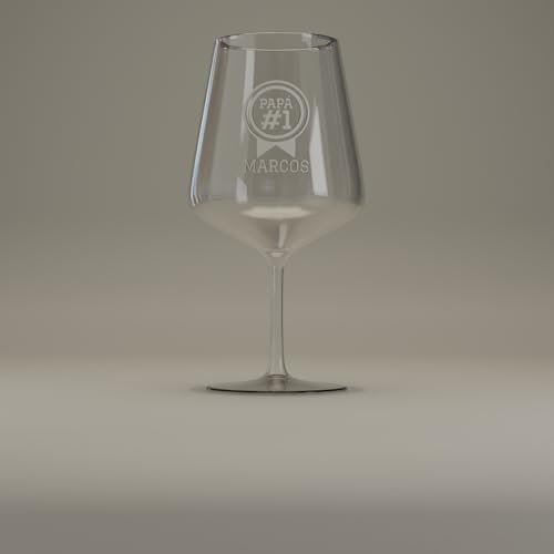 Vidrios de Levante Copa Vino 53cl - Papá N1 Personalizado(pack 6 un.) (BLANCO)