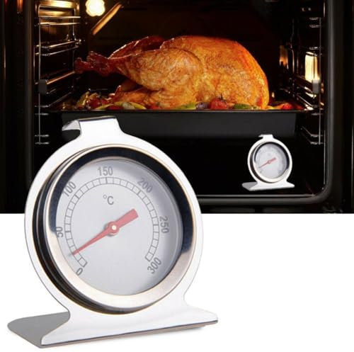 Generic Termómetro de horno, acero inoxidable, analógico, 50-300 °C/37.8-315.6 °C, reutilizable, uso en interiores, medidor de temperatura del horno