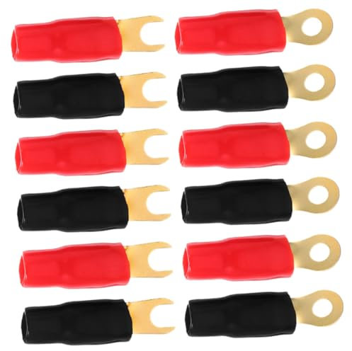 MUCKLILY O-ring Electrical Connectors Kit 12 Pairs Insulated Speaker Connectors Heat Shrink Terminals for Battery and Amplifier Wiring