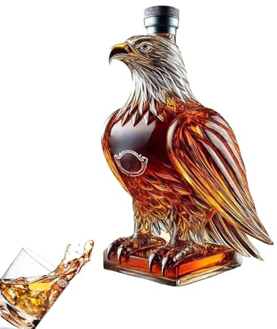 Adler Whiskey-Dekanter, 3.5 Liter, Braun oder Grau, Einzigartiges Adler-Design, Whiskeykaraffe, Pitcher