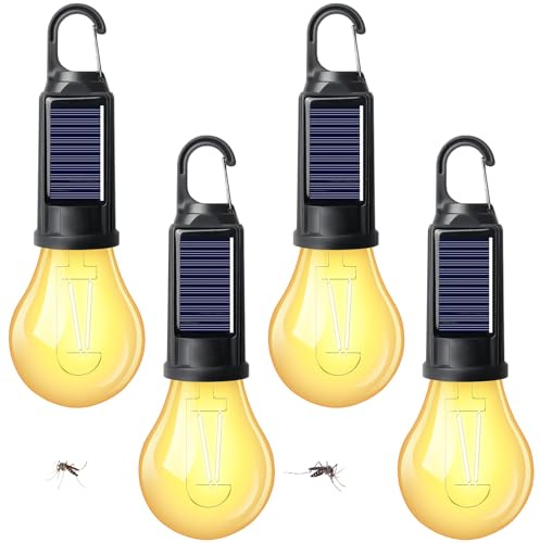 Behogan 4 lámparas de camping, recargables, LED, portátil, con función de protección contra mosquitos, 3 modos de luz, recargable, lámpara de tienda de campaña, resistente al agua, para camping