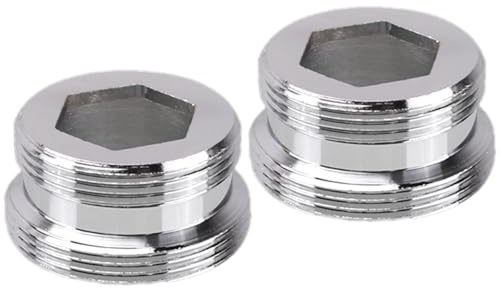 2Pcs Faucet Aerator Adapter Durable Metal Faucet Adaptor Replacement Thread Tap Aerator Connector 22mm to 24mm Metal Adaptor Suitable for Bathroom and Kitchen
