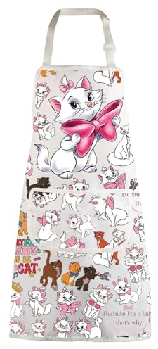 WZMPA Beauty Cats Cooking Apron Cartoon Cats Fans Gift Everybody Wants To Be Cat Adjustable Apron Cat Ladies Merch