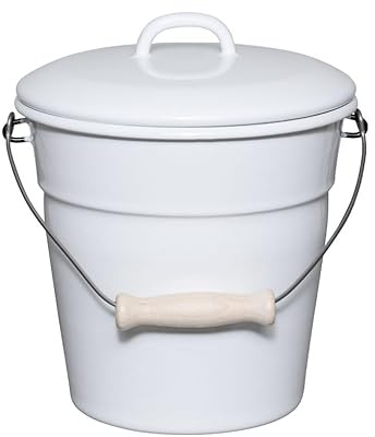 Riess, 0369-033, Bioeimer mit Deckel Ø 20cm, Weiss, Vol. (Rec.): 3,5 Liter, Made in Österreich, 1,170kg, Induktionskocher kompatibel, Gasherd geeignet, Elektroherd geeignet, Spülmaschinenfest