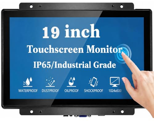 RIUIIN - 19 inch open-frame touchscreen display, industrial touchscreen display with 1280 x 1024 resolution, 5:4 aspect ratio, waterproof, VESA mount