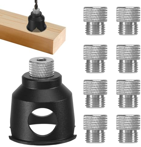 WUISOLQP Bohrschablone, Bohrhilfe Senkrecht Bohren Bohrlehre Bohrführung | Holzbearbeitungs Bohrlocher Locator Bohrlocher Mittenfinder Holzbearbeitungs Bohrhilfe mit 3/4/5/6/7/8/9/10 mm Bohrbuchsen