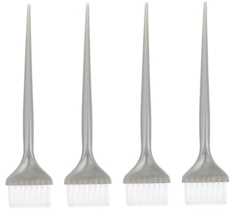FIXOSHEE 4 Stück Teiliges Haarfärbepinsel Langem Stiel Flexible Borsten für Gleichmäßige Anwendung Wiederverwendbar und Leicht zu Reinigen für DIY Haarfärbung und Friseursalon