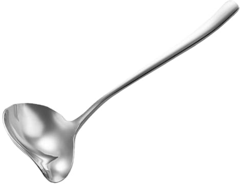 Toyvian Cuillère à Sauce Inox avec Bec Verseur Louche Petite Résistante Accessoire Cuisine et Confortable Service de Sauce Facile à Verser