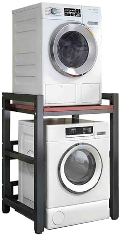 Étagère empilable à 2 niveaux pour lave-linge et sèche-linge à chargement frontal, capacité de 350 kg