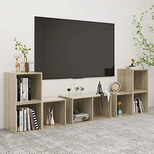Générique Ensemble de Meubles TV 6 pcs Chêne Sonoma Bois d'ingénierie,Meubles, Meubles TV,3080054
