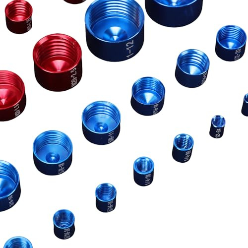 Ejoyous 50 Pcs Gabarit de Filetage pour Écrous et Boulons, Identificateur de Filetage pour Écrous et Boulons 27 Impérial 23 Métrique Gabarit Détachable en Alliage D'Aluminium pour
