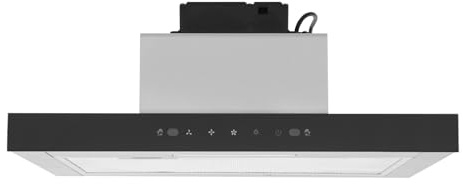 60 cm Dunstabzugshaube, Abluft Abzugshaube, Unterbauhaube/Wandhaube mit Touch und Gestensteuerung, 3 Leistungsstufen, LED-Beleuchtung, Leise <55 dB, Edelstahl und Glas