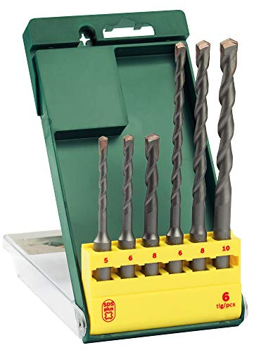 Bosch Accessories 6 tlg. Bohrer Set SDS plus-1 (für Beton, Naturstein, Mauerwerk, Ø 5-10 mm, Zubehör Bohrhammer)