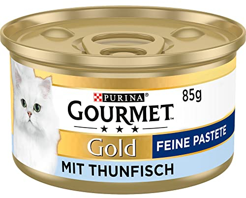 Gourmet Gold Feine Pastete Katzenfutter nass, mit Thunfisch, 12er Pack (12 x 85g)