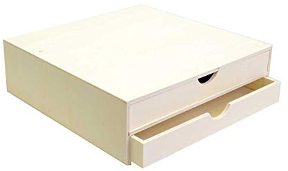 Artemio 14001908 Deko-Aufbewahrungsbox, Holz, 34,5 x 34 x 10 cm, Beige