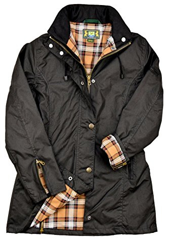 New Ashdown - Chaqueta de cera entallada para mujer, negro, extra-large