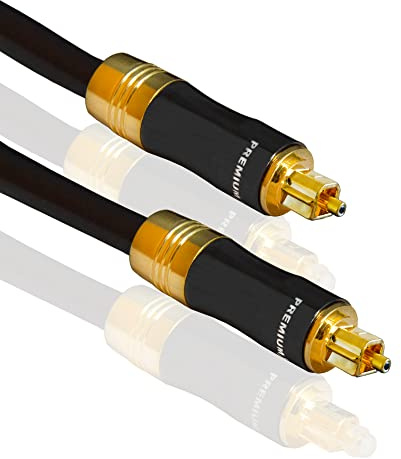 Premium X 1m GOLD-LINE Optisches Toslink Kabel Digital-Audiokabel Lichtleiter SPDIF ODT LWL Stecker vergoldet