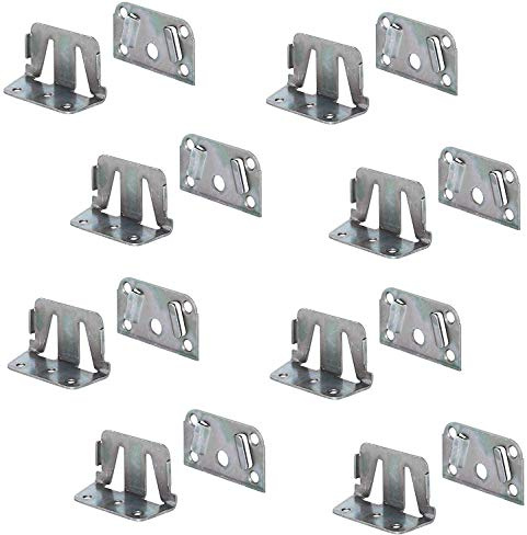 Gedotec Mittelbalkenverbinder Bettbeschläge - 8 Stück Bettbeschlag für Mittelbalken 70 mm - Einhängebeschlag Stahl verzinkt, Bettverbinder für Bettkonstruktionen mit Mittelbalken, massiver Stahlwinkel