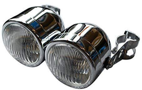 Alchemy Parts Doppelt/Paar Chrom Streetfighter Retro Motorrad 35W Scheinwerfer mit Klammern 32-40mm