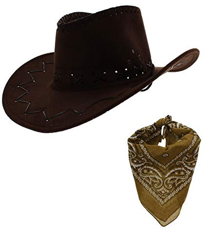 Zac's Alter Ego Fancy Dress Unisex Cowboy Hat & Bandana/Neckerchief Set
