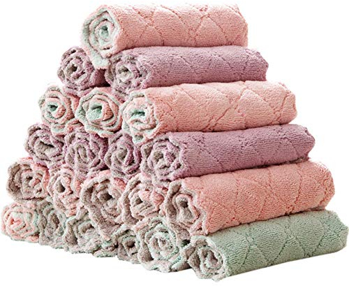 WINBST Chiffons en Bambou pour Le Nettoyage des vitres et Le ménage Nettoyage en Bambou de Chiffons de Nettoyage Chiffons en Bambou Tout Usage