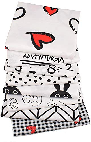 YYSZ Baumwollstoff Meterware Stoffpaket 8 Stück je 46 x 56 cm, Stoffe zum Nähen Patchwork Stoff Paket Stoffreste Nähstoffe Baumwolle Öko-Tex DIY Baumwolltuch