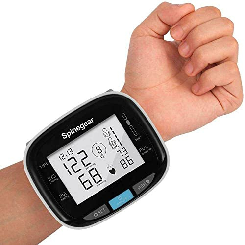 Wrist Blood Pressure Monitor for Home Use, Battery Powered Blood Pressure Machine, UK BP Device, 21cm Wrist Cuff with Large Screen LCD Display & Voice Broadcast