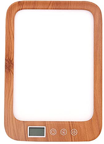 Lampada Per La Terapia Della Luce, 45000 Lux Lampada SAD, Con 3 Modalità Colore, 6 Regolazione Variabile & Oscuramento Continuo, Tramonto Funzione Timer, Portatile Dimensioni Compatte,Wood grain