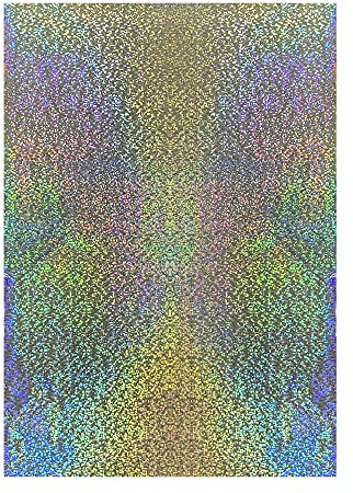 50 Blatt Toner Reaktive Folie Blatt für Bastelarbeiten Papier Holografische Wärmeübertragung Bastelfolie Papier für Scrapbooking Stamping Karton DIY Handwerk Zubehör 20,1x29cm Shattered Silver