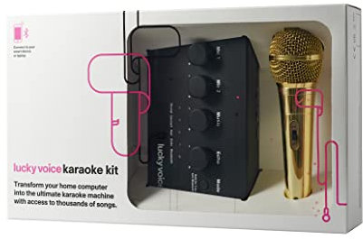 Lucky Voice Bluetooth (New 2022 Version) Karaoke Machine & Microphone for Adults & Kids - Gold - 10,000 Songs Free Access - Portable Karaoke Machine: Connect to Phone, Tablet, Laptop