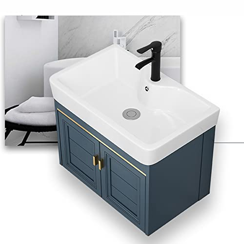 Kleines Waschbecken mit Unterschrank,Badmöbel Waschtisch Gäste WC Set,Waschschale Wandmontiertes Handwaschbecken,Spüle mit Armatur,Mini Waschbecken Keramik Einzelbecken Spültisch Küche Spülbecken ( Si