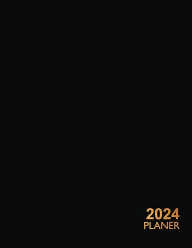 2024 Wochenplaner mit stündlichen Zeitfenstern: 2 Seiten pro Woche - Öffnungszeiten von 7.00 bis 21.00 Uhr - Januar 2024 bis Dezember 2024 - Großformat: 21,5 x 28 cm - A4 US - Schwarzer Einband