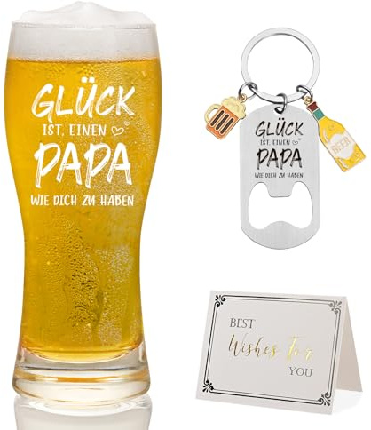 Joymaking Personalisiertes Bierglas Geschenk für Papa, Vatertagsgeschenke und Geburtstagsgeschenke für Papa, Weihnachten 460ml