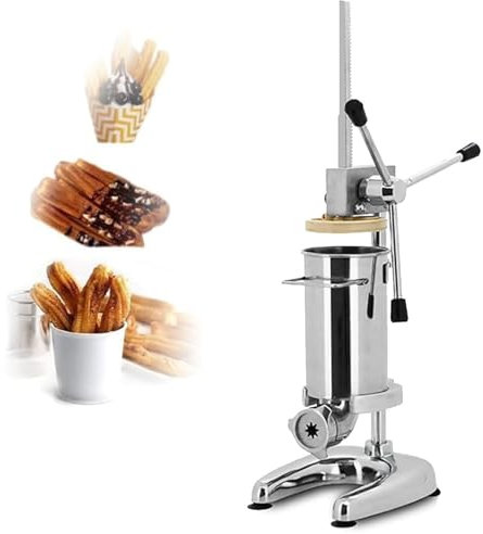 Oiyekntd Handbuch Donut Maker Machine, 2L/3L Handelshilfe Churro Maker mit 5 Formen, vertikaler spanischer Churrera -Maschine aus Edelstahl, Churros -Füllmaschinen -Snack -Geräte,3L