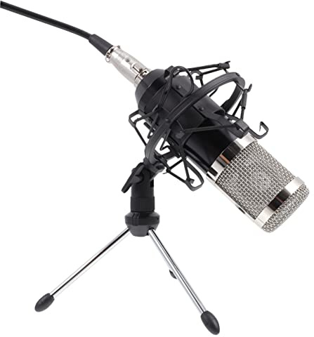 Kondensator Mikrofon Satz 3, 5mm Kabelgebunden 48v für Musikliebhaber | Stahlgitter und Zinklegierung, 1 Satz, Online Karaoke und Aufnahmestudios Zufällige Farbe