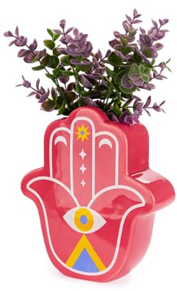 Balvi Blumenvase Lucky Hand Farbe Rot Die Hand als glückbringendes Symbol Keramik 21 cm