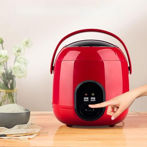 MGHRUE Olla Arrocera Pequeña 1.2L Multicooker Olla Interior Antiadherente Completamente Automática para 1-2 Personas,Rojo