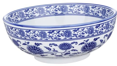 LABRIMP Keramikschale Chinesischer Stil Blau-weiß Porzellan Ramen Suppenschale Reis Nudelschale Vielseitig Für Suppe Salat Und Snacks