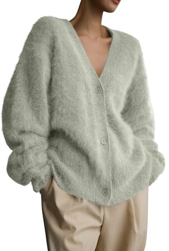 Ansenesna Strickjacken Für Damen Mit Knöpfen Winter Dicke Strickjacke Damen Flauschig Warme Grobstrickjacke Frauen Oversize Strick Cardigan Elegant Strickmantel Feinstrick Damenstrickjacke