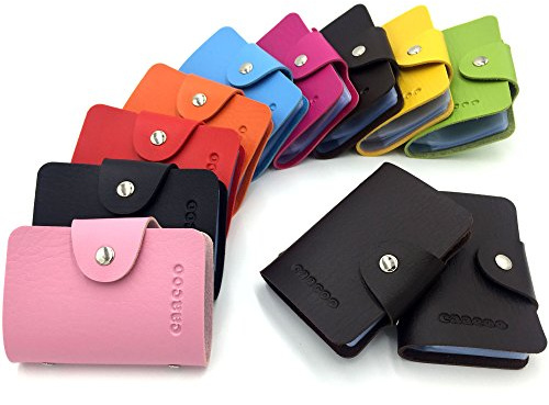 AirZyx Kreditkartenetui Damen Herren Kreditkarte Leder 24 Karten (Braun)