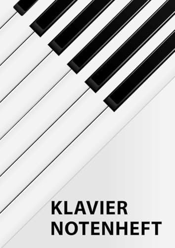 Klavier Notenheft: Violin- und Bassschlüssel.
