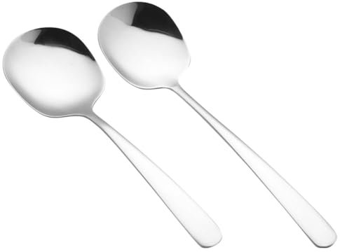 Ciieeo Juego De Cucharas Soperas De Acero Inoxidable Cucharas Grandes Para Servir Utensilios Para Servir Comida Familiar En Bufés.