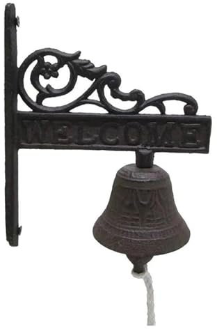 Sungmor Cloche Murale en Fonte Robuste - Cloche à Main décorative avec de hiboux de Style rétro - Sonnette de Porte à Suspendre au Mur - Cloche de Table Murale intérieure