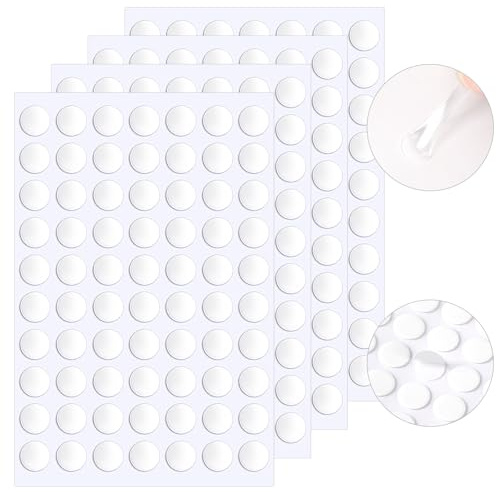 JANYUN 140 Stück Doppelseitige Klebepunkte, 15mm Transparente Klebepads | Wiederverwendbar, Entfernbar, Durchsichtige Rund, Wasserbeständig, Poster Fotos Ballons