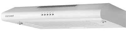 Concept OPP1360 Campana Extractora Bajo Mueble 60cm | Bajo Consumo con Iluminación LED | 3 Niveles de Rendimiento | Funcionamiento Opcional con Aire de Escape o Recirculación (Blanco)