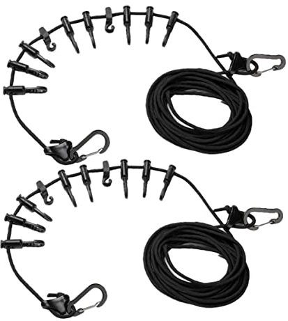 Cabilock 2piezas Tendedero para Camping Cuerda De Secado Al Aire Exterior Resistente Al Viento Pinzas Ajustables para Tender Ropa De Viaje