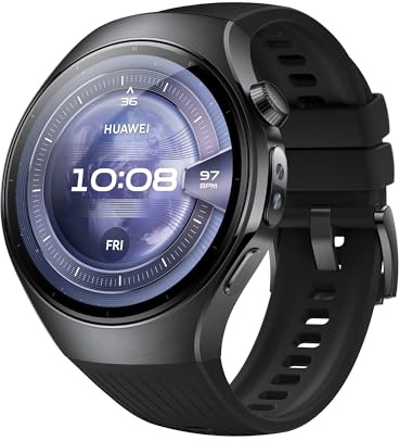 HUAWEI Watch 5 Smartwatch, GPS, 46mm, Schwarz | Health Glance, SpO2 an der Fingerspitze, Saphirglas, 5ATM, Kompatibel mit Android & iOS