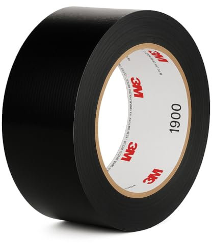 Dpm tapes - 1900 Duct Tape - Nastro Americano Telato Extra Forte per Riparazioni, Fissaggio, Imballaggio, Sigillatura, Emergenze, Tutti gli utilizzi - Per interni ed esterni - 50 mm x 50 m (Nero)