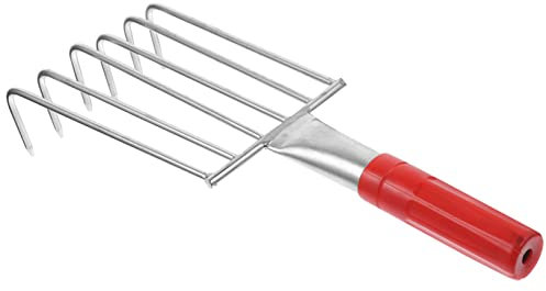 TOYANDONA Rastrello Inossidabile per Spiaggia e Attrezzo Ergonomico per Scavare Telline e Vongole per Giardinaggio e Frutti con Denti Affilati